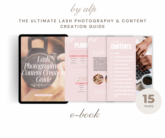 Lash Photography & Content Creation e-book for Lash Techs