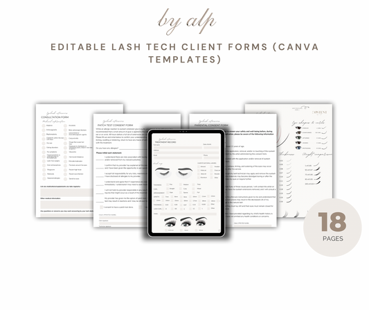 Editable Lash Tech Client Forms (Canva Templates)