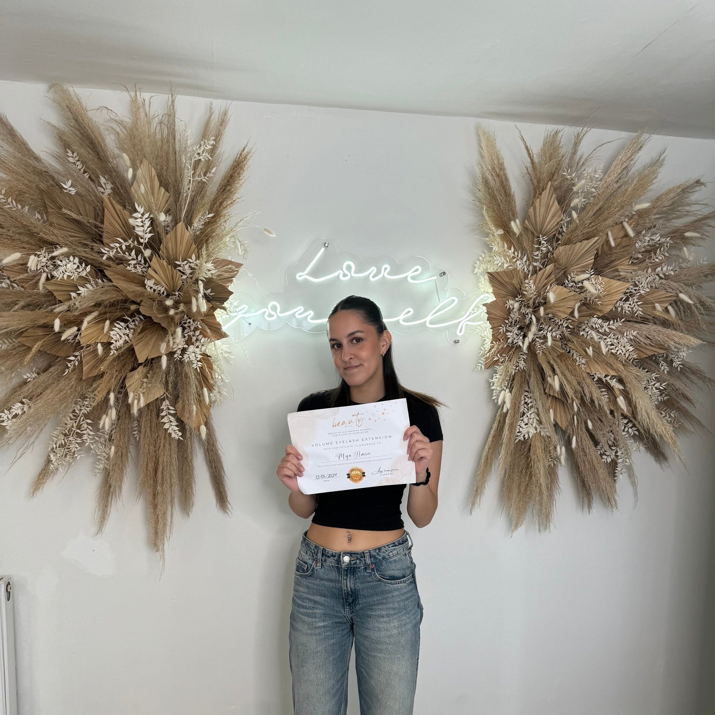 Beauty by ALP lash lift and tint course students receiving certificates